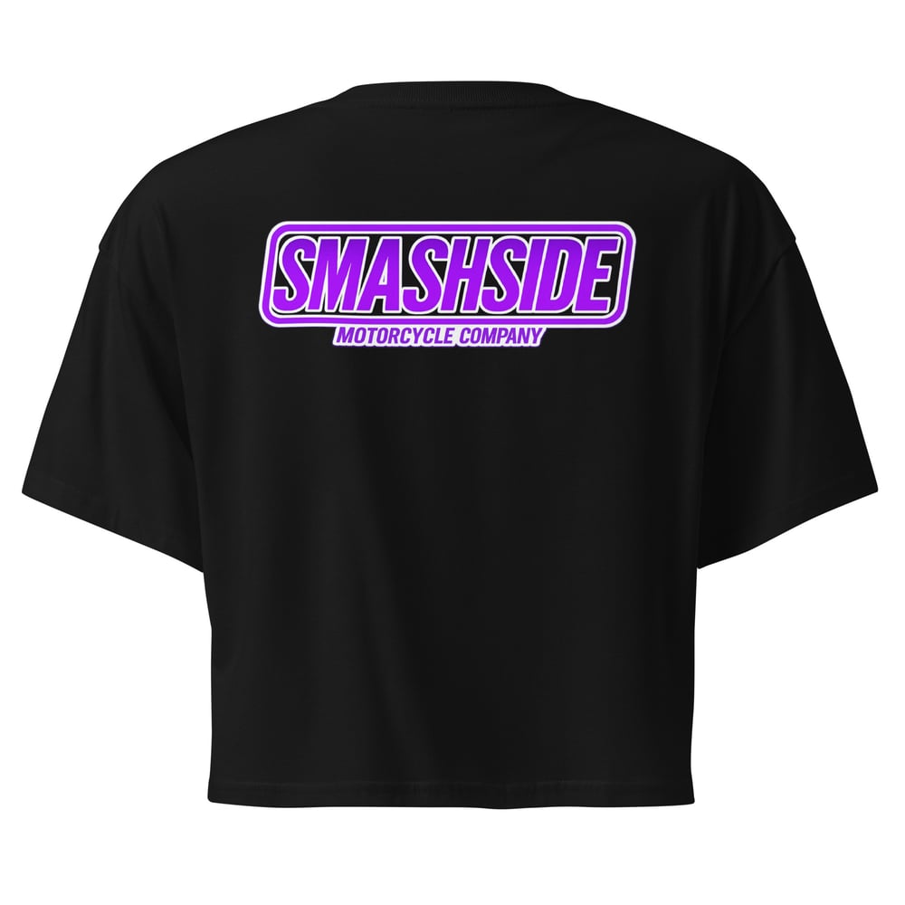Smash Side Cycles Purple Crop T
