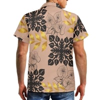 Image 3 of Men's Pique Anthurium Print Collard Shirt