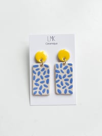 Paire de boucles d’oreilles céramique TOTEM RECTANGULA GM jaune 