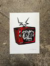 TV Skull (white paper)