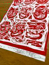 Image 2 of Wise guys Lino print red