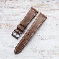 Image 1 of Box Stitched Antique Brown Strap