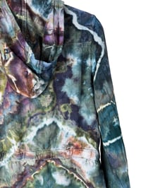 Image 12 of ♻️ UPCYCLED S 100% Linen Hooded Jacket in Deep Geode Ice Dye