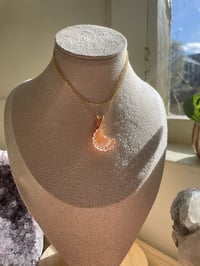 Image 2 of Gold Fire Quartz Moon  Crystal Necklace