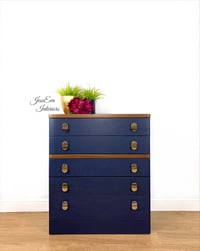 Image 5 of Stag Cantata CHEST OF DRAWERS painted in navy blue 