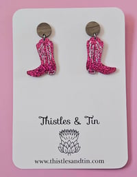 Image 5 of Western Boot Glitter Dangles 