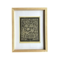 Framed Floral Pot Block Print