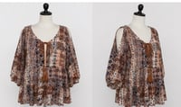 Image 2 of (Gently Used) 3X style & Co. open shoulder sleeve multi top #1094*12#1