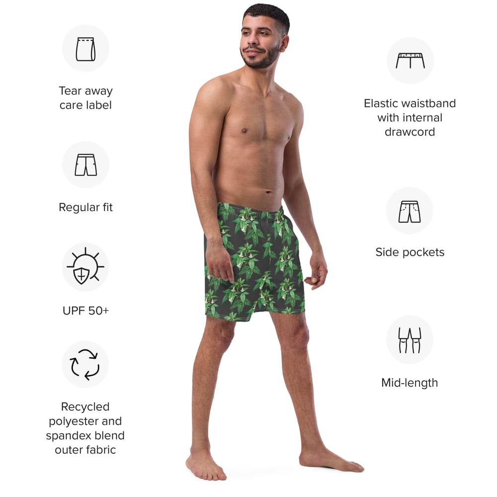 Image of Green Leaf Swim Trunks