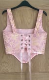 Pink and Gold Jacquard dragon corset