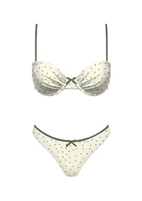 Image 3 of Polka dot love bikini set with bow detail 