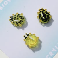 Yellow Ladybug Frosted Acrylic Pins