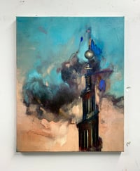 Image 2 of Painting / maleri / "Malerdrømne og tankestreger – Tårnet" / 40x50 cm