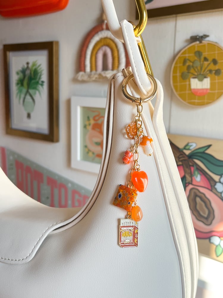 Image of orange bag charm