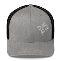 Image 3 of Classic Retro 6606 Embroidered Flower Trucker Cap