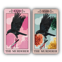 Image 1 of Crow "The Murderer" Tarot Card - Sticker 