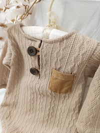 Image 2 of Photo prop | Toddler boy bodysuit for photoshoot |  Ari | beige | 18-24 months