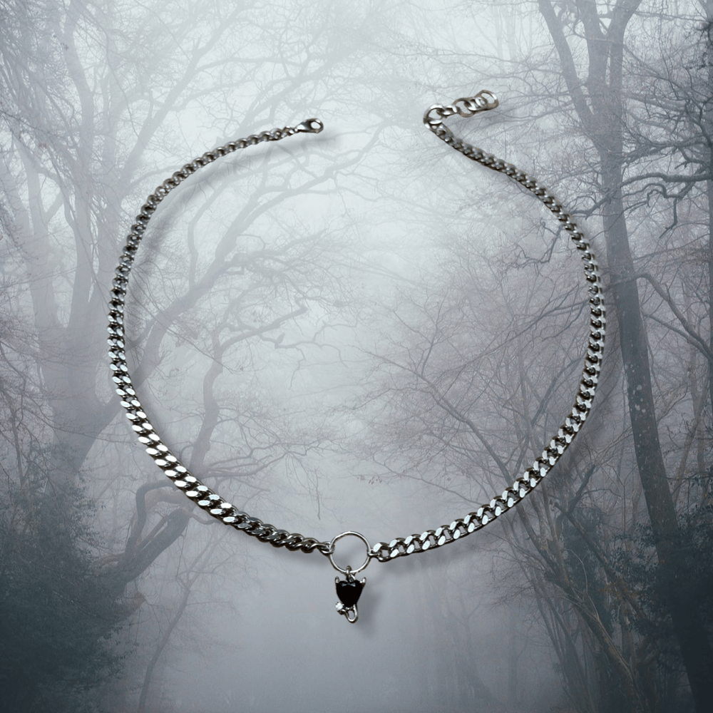 Image of -;- black devil heart choker -;- 