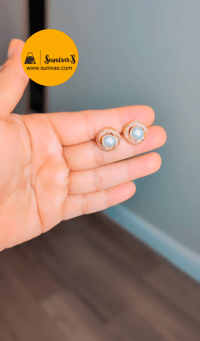 Image 1 of ADS2030-American Diamond Pearl Studs 