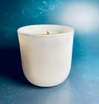 Image 2 of Birch & Amber  White ribbed Lidded Candle 260g