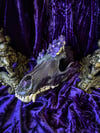 Amethyst, Quartz & Carborundum- Grey Wolf Skull