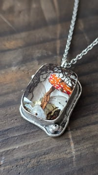 Image 1 of Mushroom and fly wing pendant