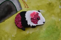 Image 1 of SECONDS- Guinea pig brooch - 	 black pink