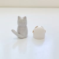 Image 5 of Gray Cat With Astronaut Helmet Ceramic Figurine 