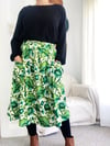 Ready Made Green Retro Floral Rachael Skirt with Free Postage 