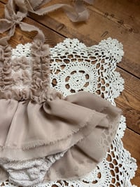 Image 5 of Taupe Chiffon Newborn Romper