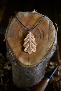 Image 9 of     Oak Leaf Pendant Necklace 