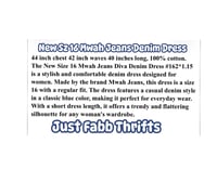 Image 3 of New Sz 16 Mwah Jeans Diva Denim Dress #162*1.15