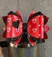 Image 4 of Heart Bow Tumbler Straw Topper – Valentine’s Cup Accessory