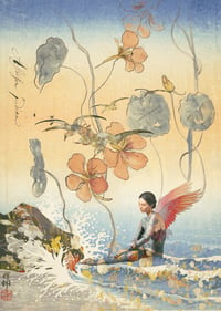 Sirène dans la mer de fleurs