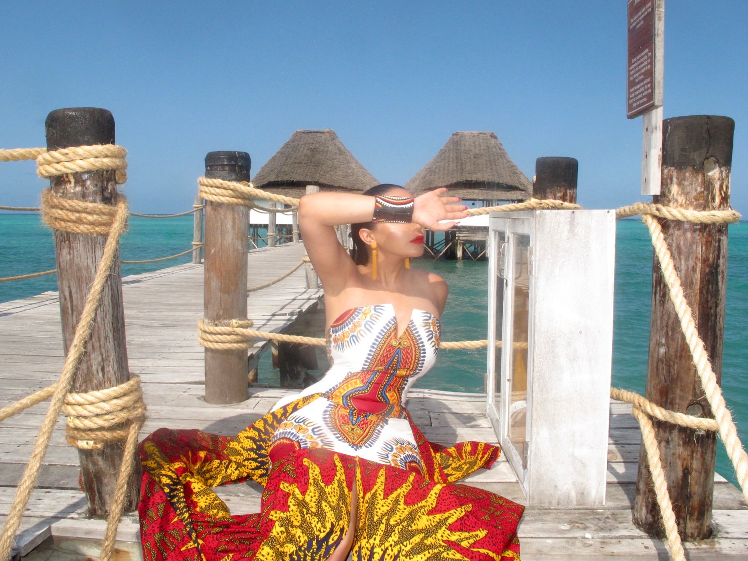 Image of AFRICAN ANKARA PRINT LONG GOWN (LARGE)