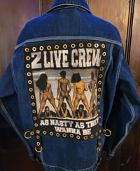 Image 1 of 2 Live Crew dark denim custom denim jacket y2k