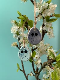 Image 10 of Ceramic Speckled hanging Mini Egg Guys (set of 3)