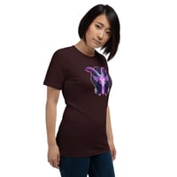 Image 18 of Pink Purple and Aquamarine Baphomet Goat Head Unisex t-shirt