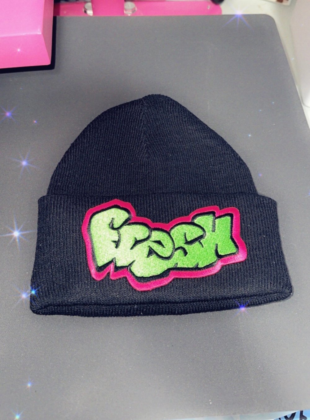 Image of Black Fresh beanie hat or pink fresh beanie hat