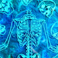 Image 10 of Skull-Juggling Blue and Green Ink-Pushed Tray 