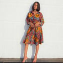 SHEILA African print button down dress