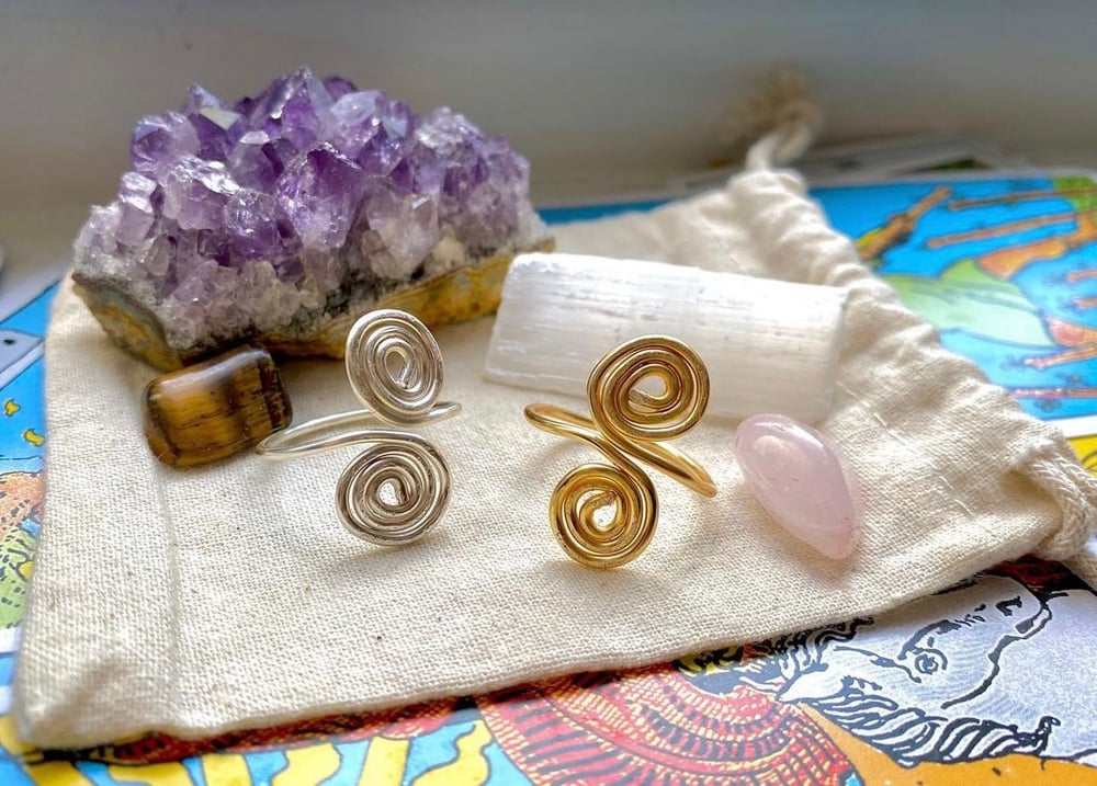 Image of Double Spiral Adjustable Ring