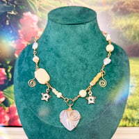 Image 3 of "Celestial Heart" Wire Wrapped Heart Pendant Charm Necklace