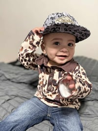 Image 2 of Boy Cowprint long sleeve button up 🐮