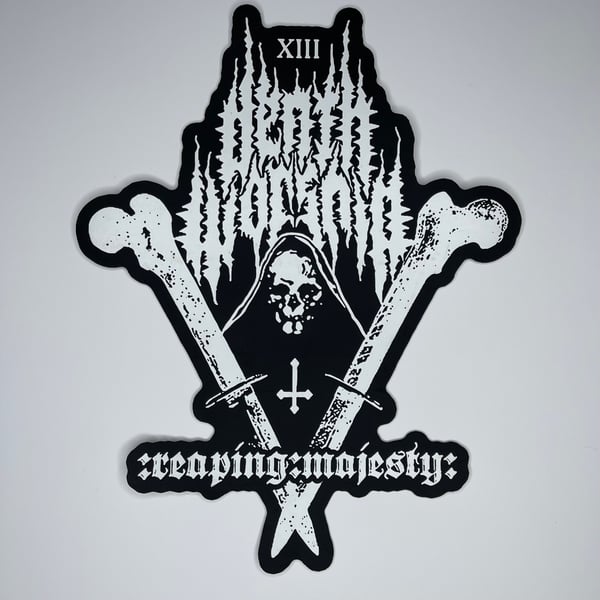 Image of Death Worship - :REAPING:MAJESTY: Carved Faux Leather *BACK* Patch