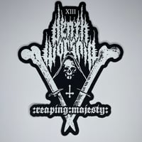 Image 1 of Death Worship - :REAPING:MAJESTY: Carved Faux Leather *BACK* Patch