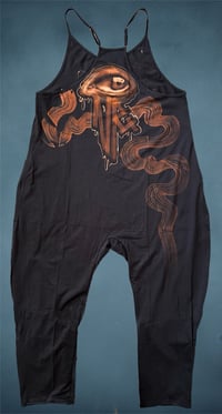Image 2 of “CAT CALLS” CUSTOM BLEACH PAINTED OVERSIZED ROMPER MEDIUM