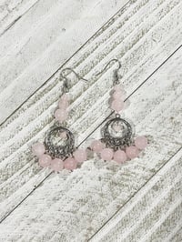 Image 3 of Rose Quartz Drops earrings 