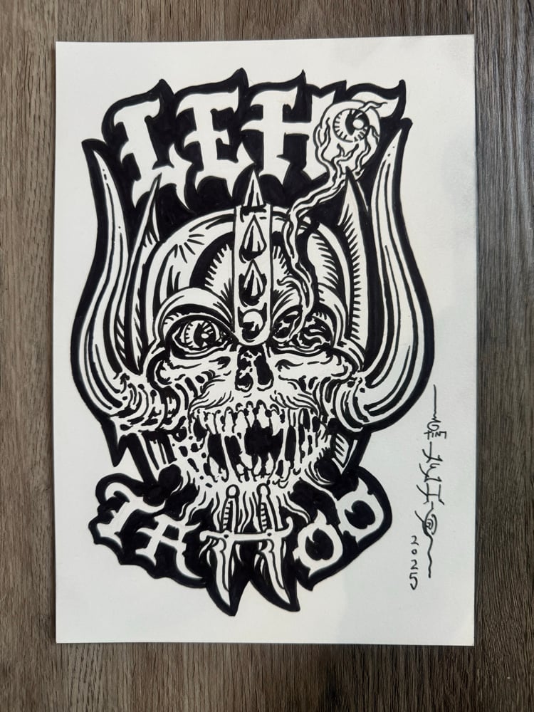 Image of Tim Lehi “Snaggletooth Sticker Art” Original Art