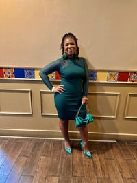Image 2 of Green Shimmer Sweater Dress